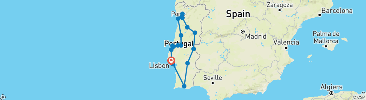Image d'une carte montrant l'itinéraire du circuit
