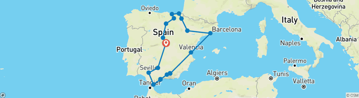 Carte du circuit Fiesta espagnole