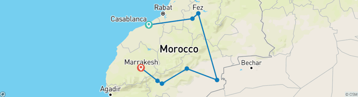 Imagen de un mapa que muestra la ruta del circuito