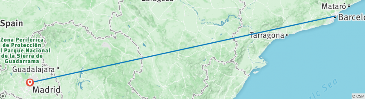 Karte mit der Reiseroute