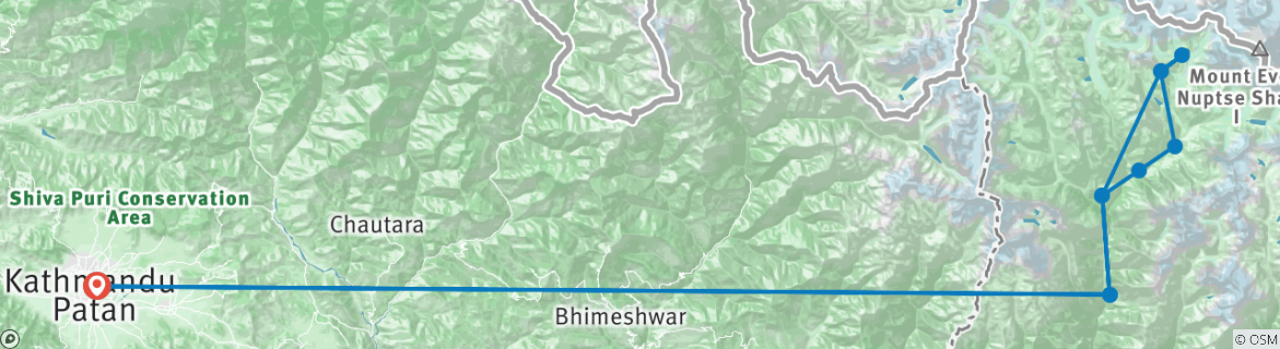 Karte mit der Reiseroute