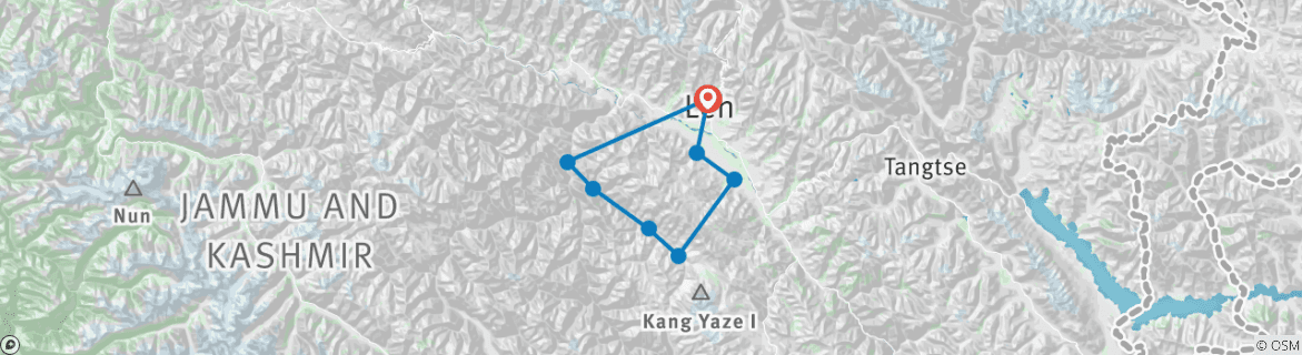 Karte mit der Reiseroute