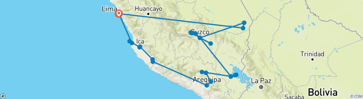 Carte du circuit Pérou absolu