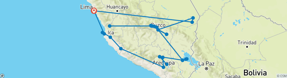 Carte du circuit Pérou absolu