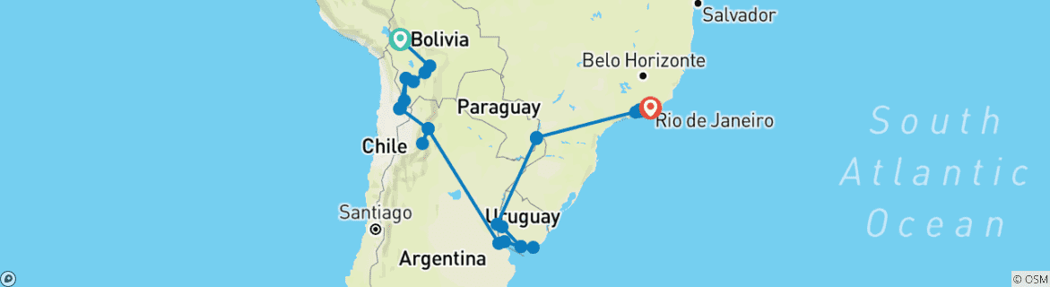 Imagen de un mapa que muestra la ruta del circuito