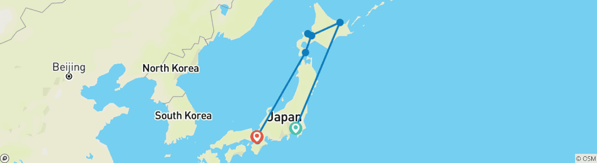 Image d'une carte montrant l'itinéraire du circuit