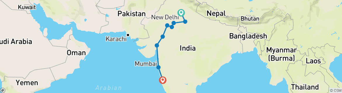 Imagen de un mapa que muestra la ruta del circuito