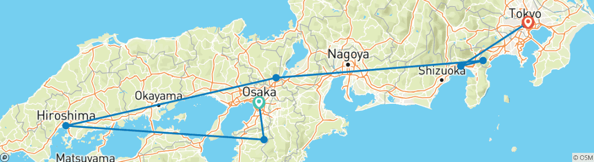Image d'une carte montrant l'itinéraire du circuit
