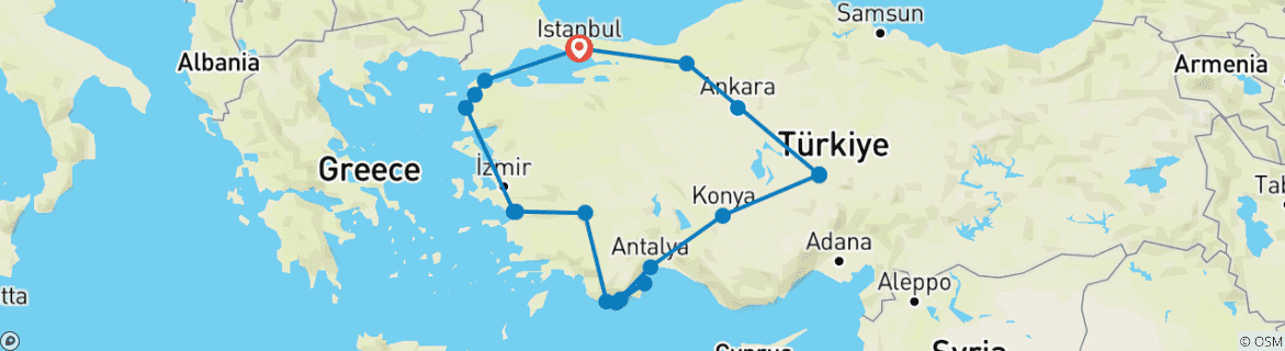 Imagen de un mapa que muestra la ruta del circuito