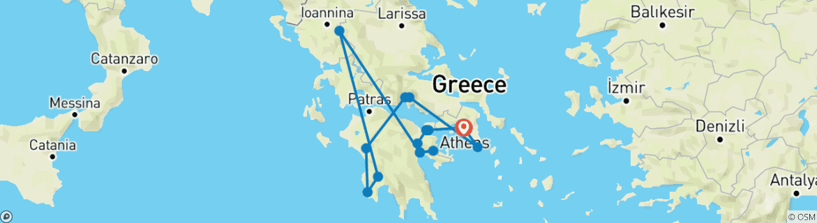 Image d'une carte montrant l'itinéraire du circuit