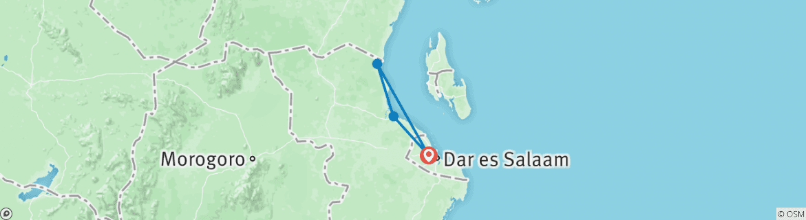 Karte mit der Reiseroute