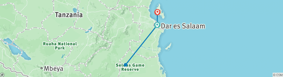 Karte mit der Reiseroute