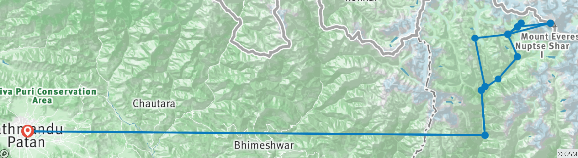 Karte mit der Reiseroute