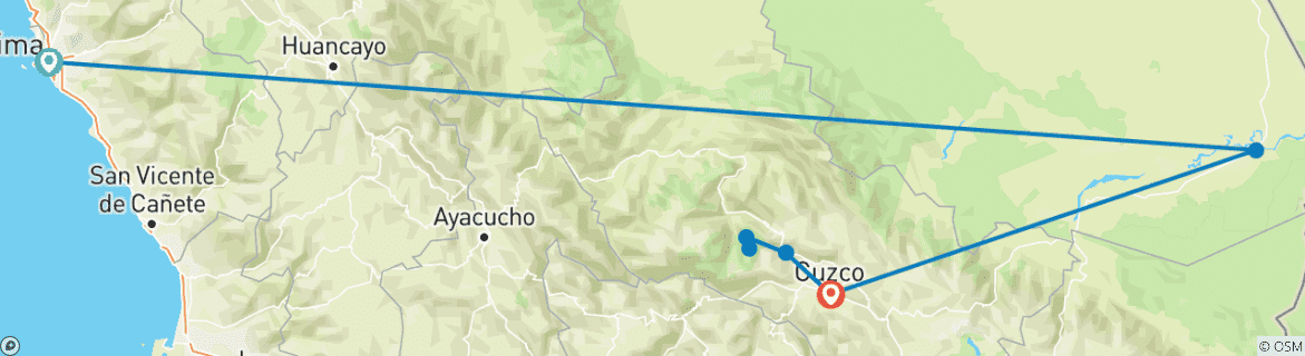 Image d'une carte montrant l'itinéraire du circuit