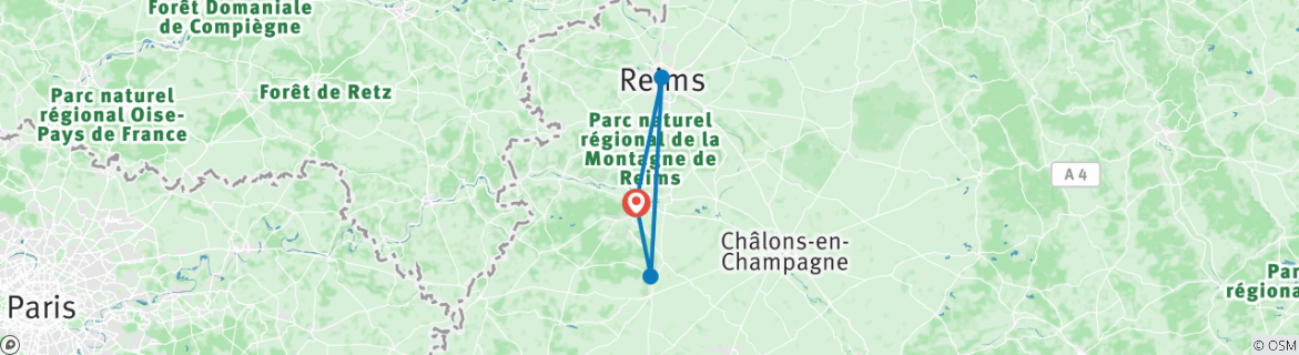 Karte mit der Reiseroute