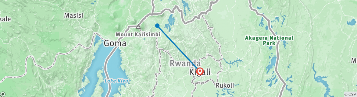 Karte mit der Reiseroute