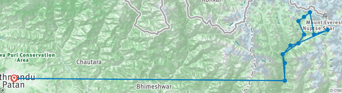 Karte mit der Reiseroute