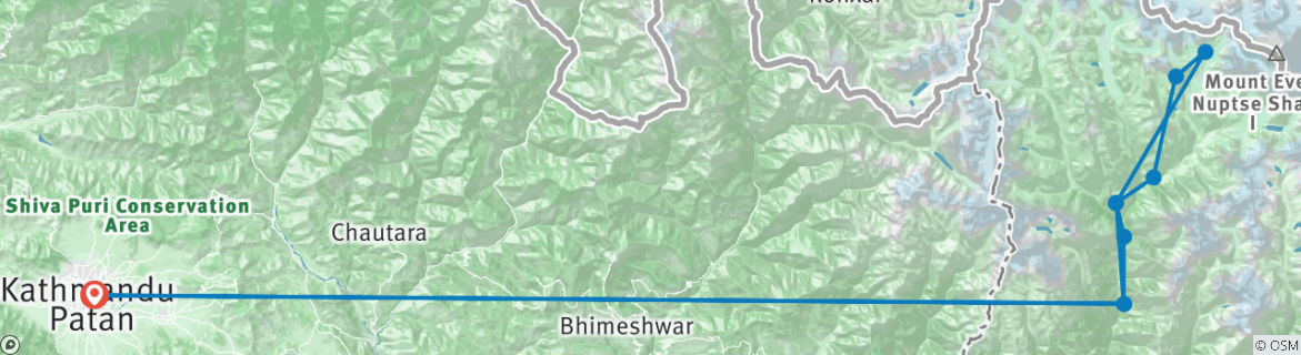 Karte mit der Reiseroute