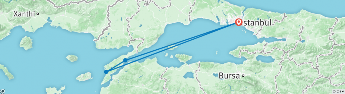 Karte mit der Reiseroute