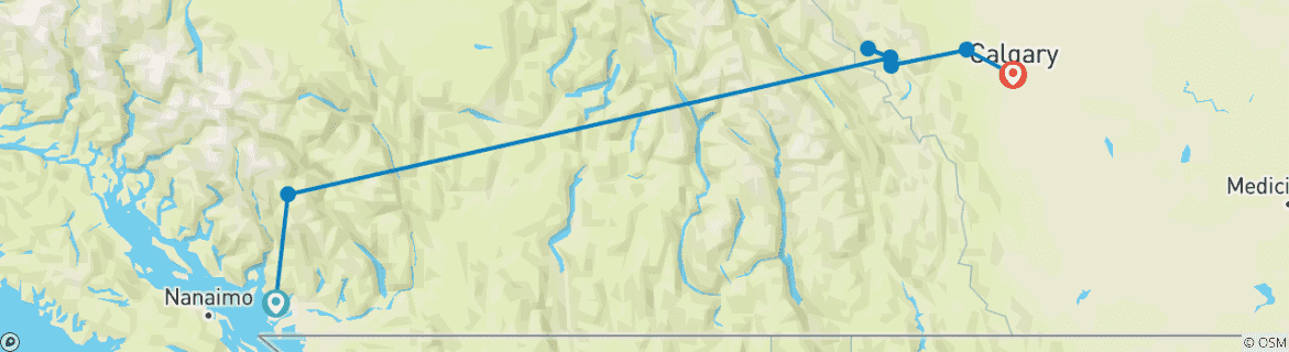 Image d'une carte montrant l'itinéraire du circuit