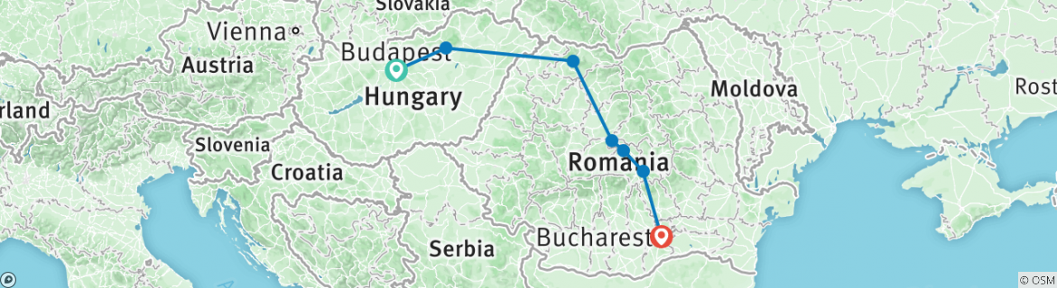Karte mit der Reiseroute