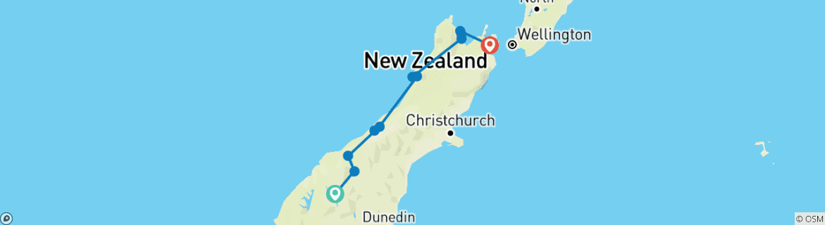 Kaart van Het wilde westen - vanuit Queenstown - top-rated door National Geographic