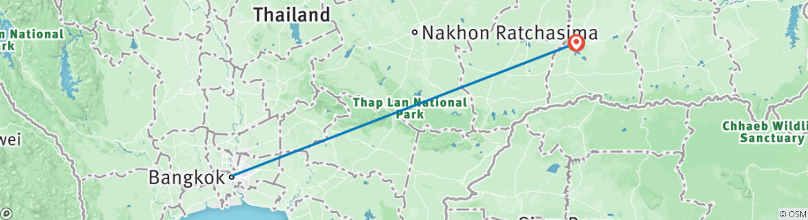 Karte mit der Reiseroute