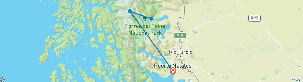 Image d'une carte montrant l'itinéraire du circuit