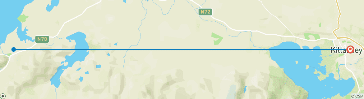 Image d'une carte montrant l'itinéraire du circuit