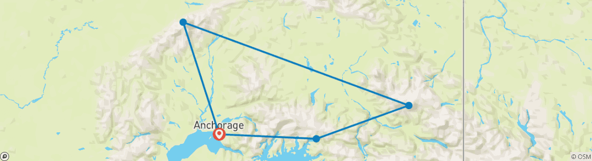 Karte mit der Reiseroute