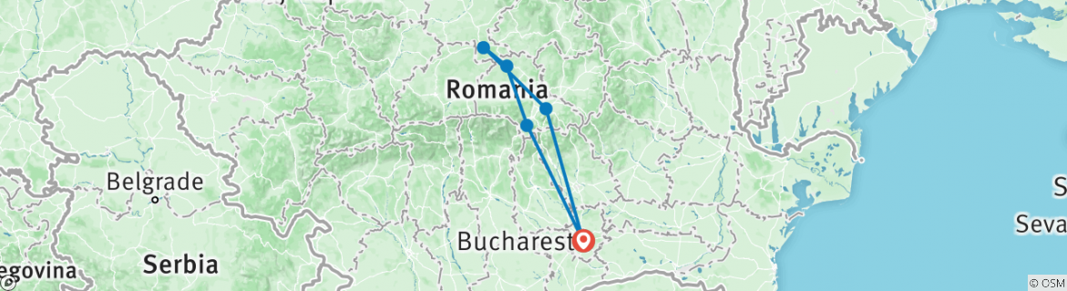 Karte mit der Reiseroute