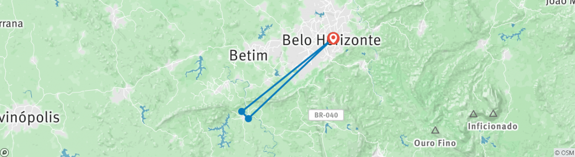 Karte mit der Reiseroute