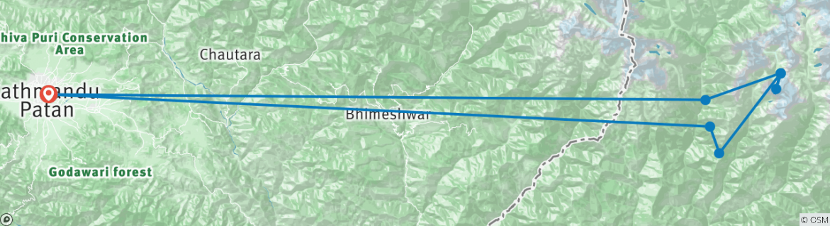 Karte mit der Reiseroute