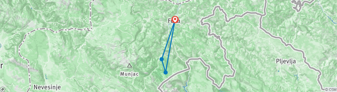 Karte mit der Reiseroute
