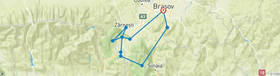 Image d'une carte montrant l'itinéraire du circuit