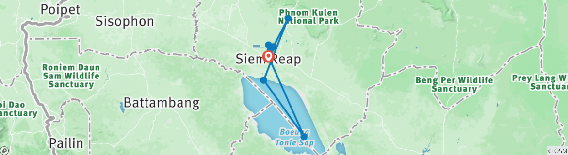 Karte mit der Reiseroute