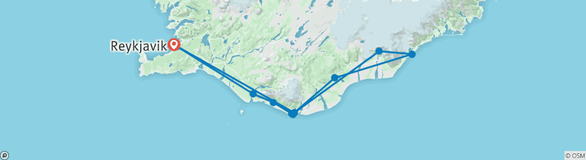 Karte mit der Reiseroute