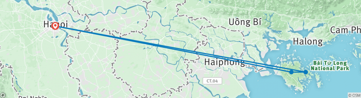 Karte mit der Reiseroute