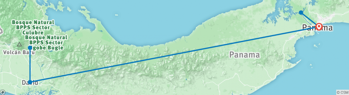 Karte mit der Reiseroute