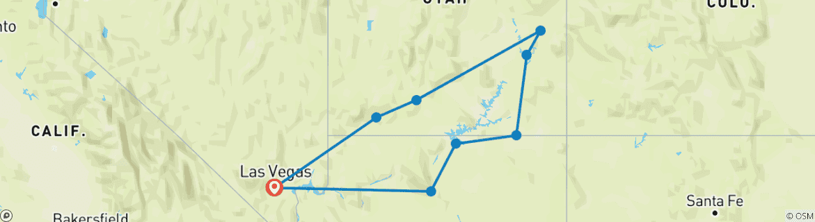 Foto van een kaart met de route van de rondreis