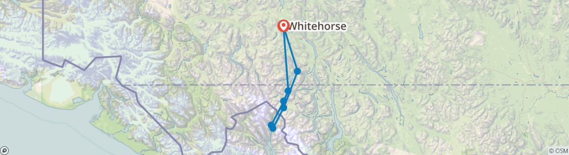 Karte mit der Reiseroute