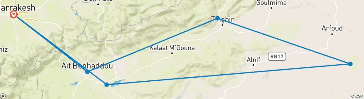 Imagen de un mapa que muestra la ruta del circuito