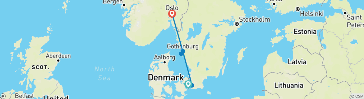 Karte von Skandinavien Kostprobe