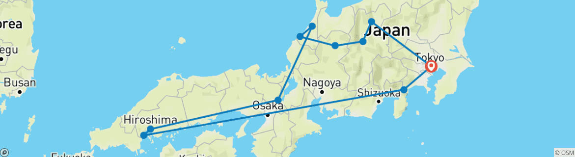 Carte du circuit Le Japon découvert