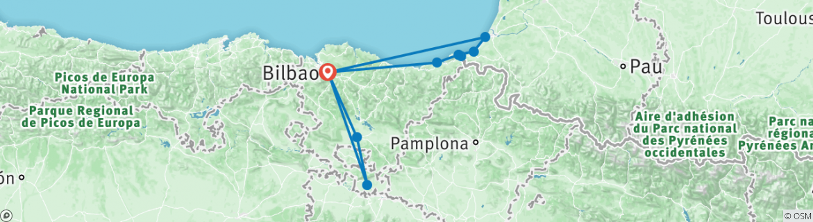 Karte mit der Reiseroute
