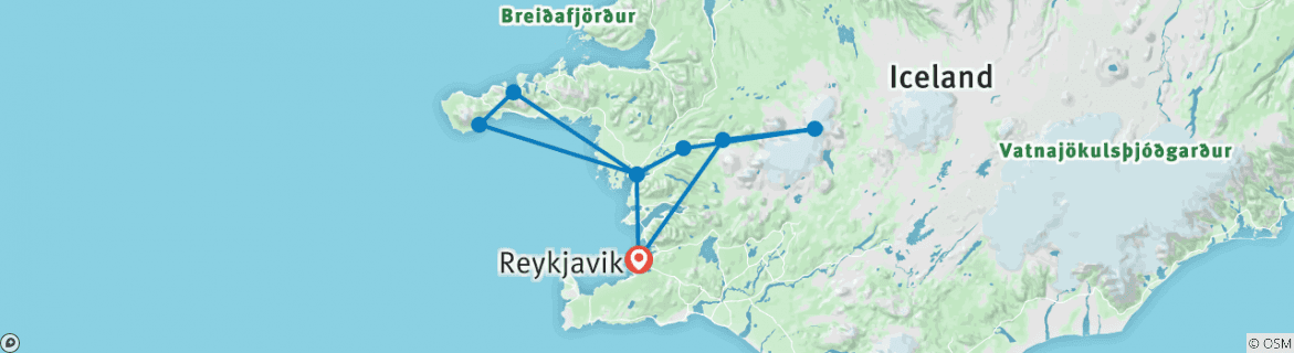 Karte mit der Reiseroute
