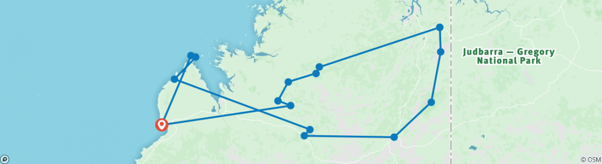Karte mit der Reiseroute