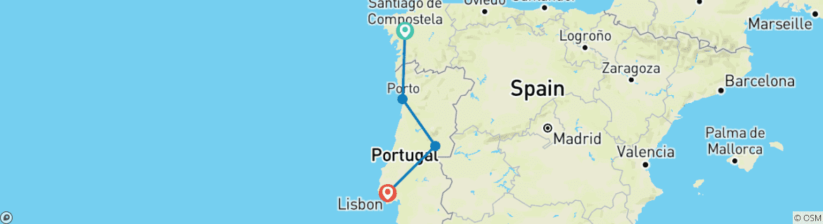 Image d'une carte montrant l'itinéraire du circuit