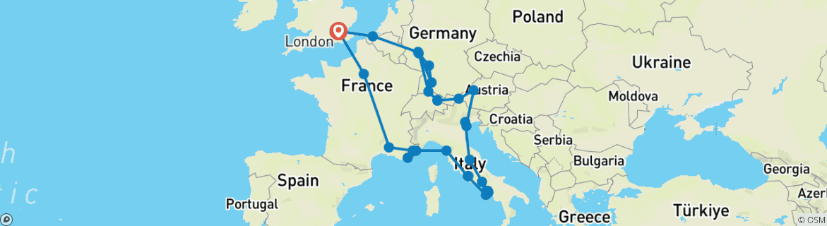 Imagen de un mapa que muestra la ruta del circuito