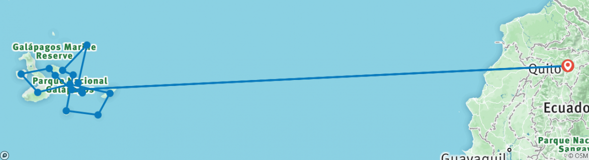 Karte mit der Reiseroute